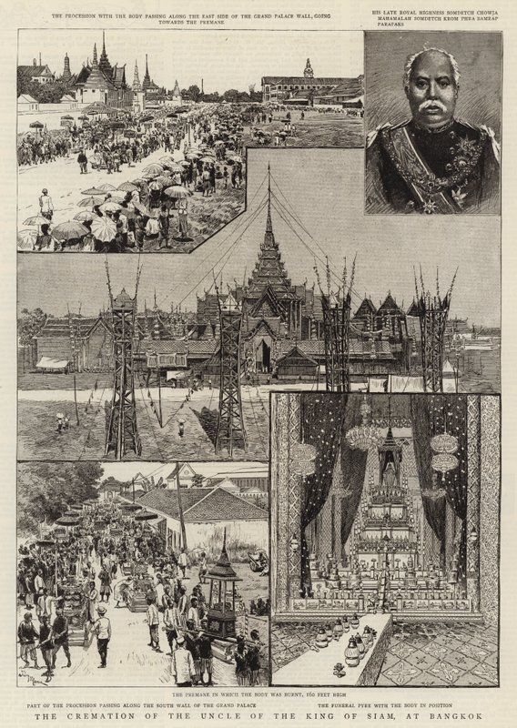 La Cremación del Tío del Rey de Siam, en Bangkok de Adrien Emmanuel Marie