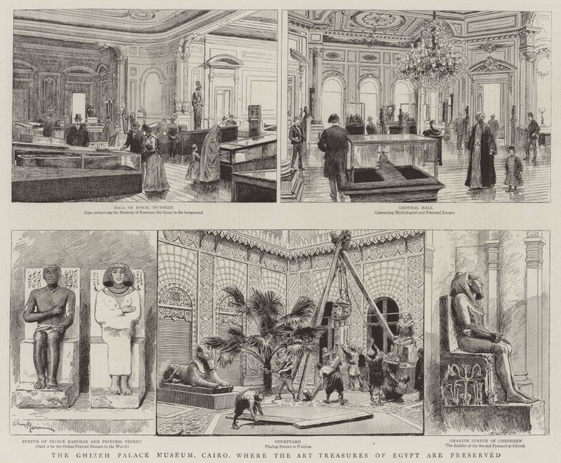 El Museo del Palacio de Ghizeh, El Cairo, donde se conservan los tesoros artísticos de Egipto de Adrien Emmanuel Marie