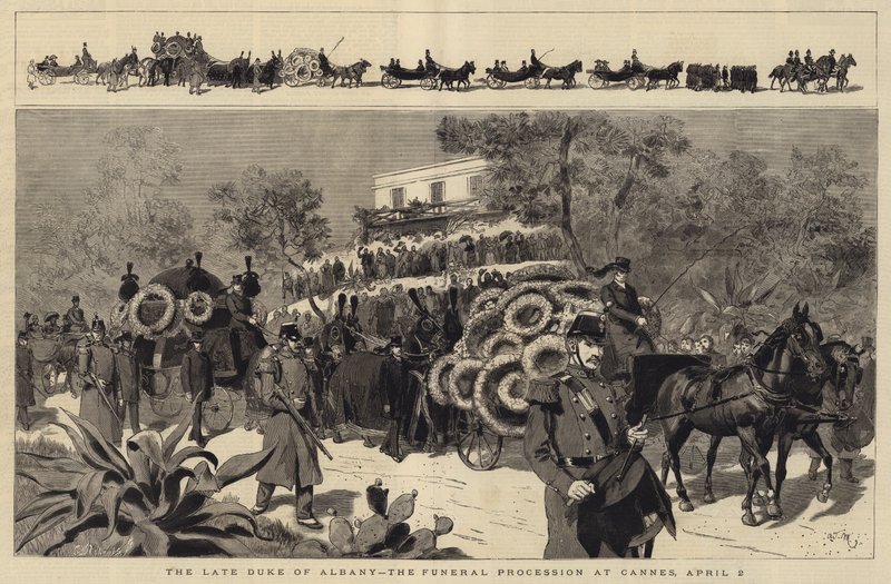El difunto Duque de Albany, el cortejo fúnebre en Cannes, 2 de abril de Adrien Emmanuel Marie