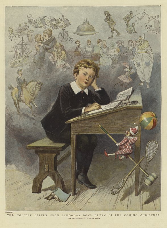 La carta de vacaciones de la escuela de Adrien Emmanuel (after) Marie