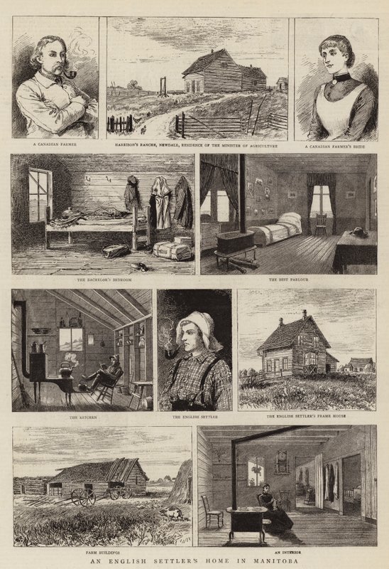 El Hogar de un Colono Inglés en Manitoba de Adrien Emmanuel Marie