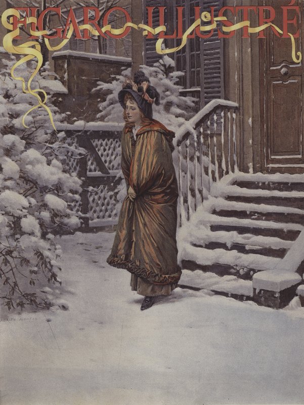 Première Neige. Portada de Le Figaro Illustré, enero de 1894 de Adrien Moreau
