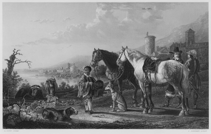 El paje negro, de la colección real (grabado) de Aelbert (after) Cuyp