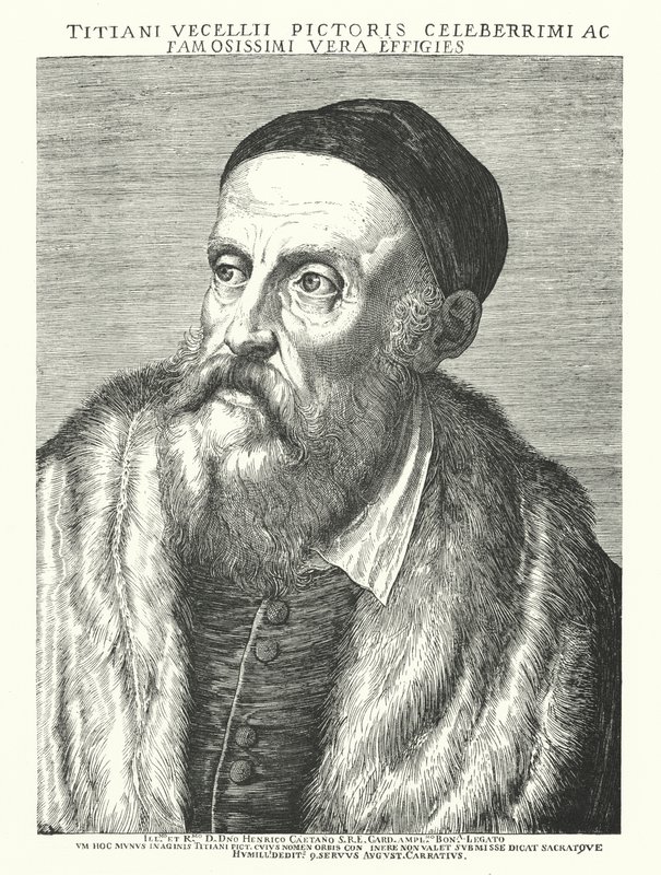 Tiziano, artista del Renacimiento italiano de Agostino (after) Carracci