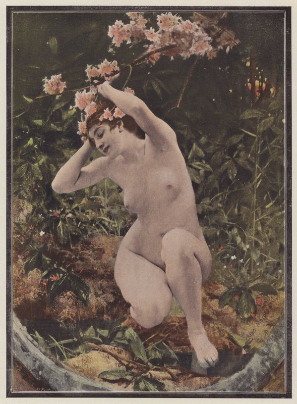 Dryad, ninfa del árbol de la mitología griega (lito de color) de Aimé Nicolas Morot