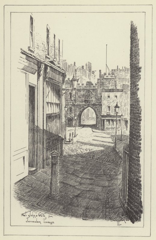 Puerta de St Johns desde Jerusalem Passage de Alan Stapleton