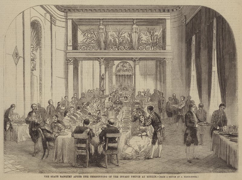 El banquete de estado después del bautizo del príncipe infante en Berlín de Albert Kretschmer