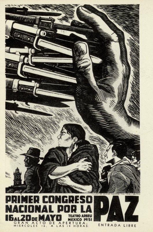 Póster para el Primer Congreso Nacional de la Paz, México, 16-20 de mayo de 1951 de after Albert Robida