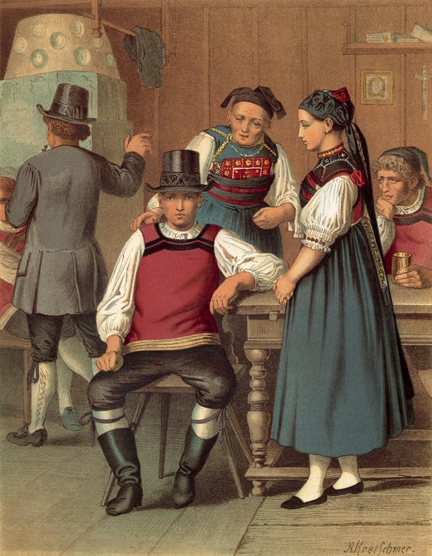 Traje alemán, Baden, Rickesbach de Albert Kretschmer