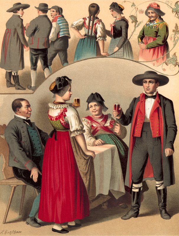 Traje alemán, Baden, Schapbach y Kinzigthal de Albert Kretschmer