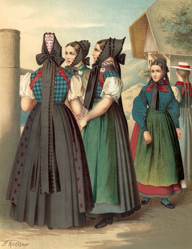 Traje alemán, Baden, Simonswald-Waldkirch-Donaueschingen de Albert Kretschmer