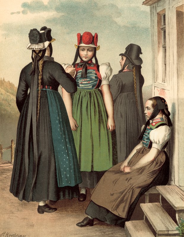 Traje alemán, Baden, St Georgen, Tennenbrunn de Albert Kretschmer