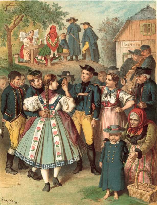 Traje alemán, Bohmen kreis Pilsen de Albert Kretschmer