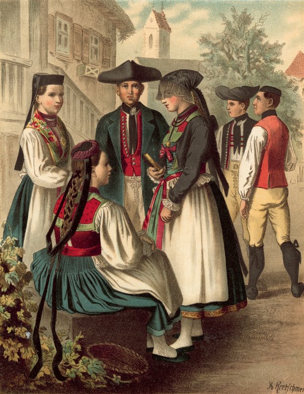 Traje alemán, Wurtemberg Betzingen de Albert Kretschmer