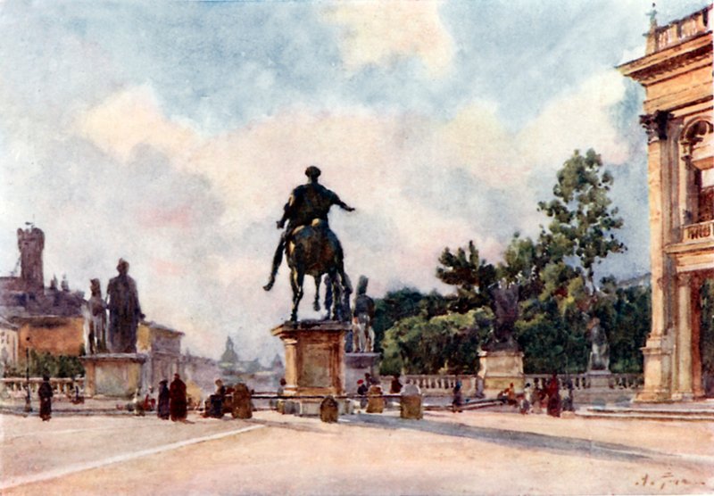 Estatua de bronce de Marco Aurelio en el Capitolio de Alberto Pisa