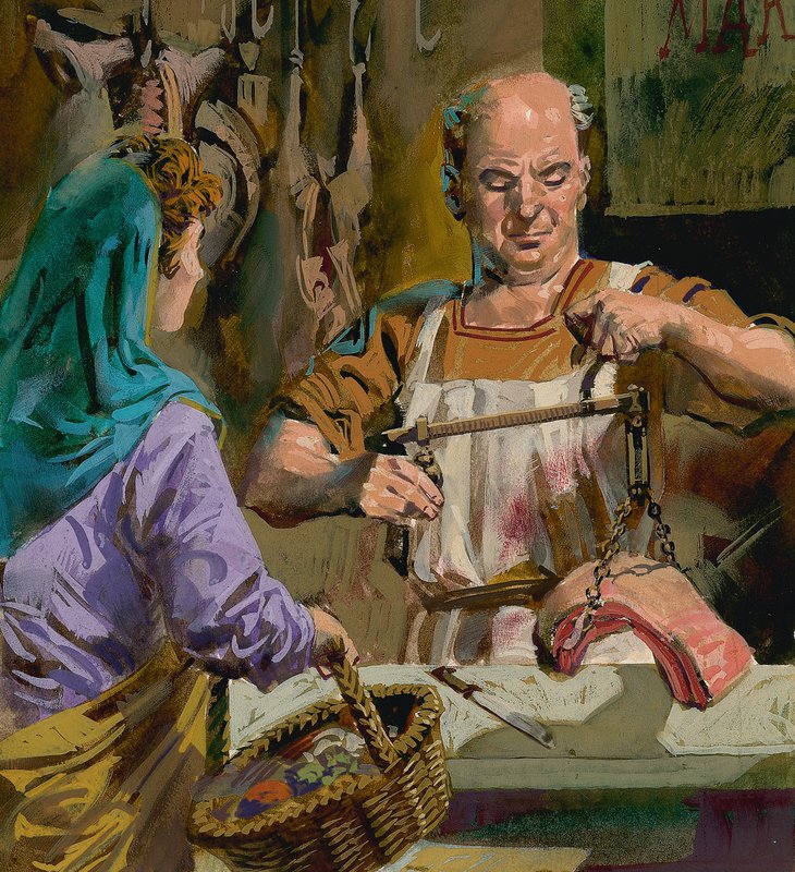El carnicero británico en la época romana de Alessandro Biffignandi