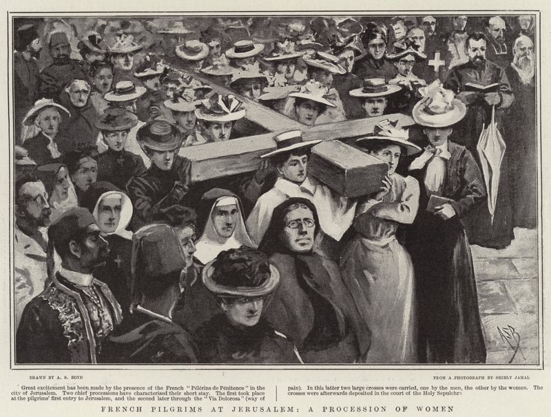 Peregrinos Franceses en Jerusalén, una Procesión de Mujeres de Alexander Stuart Boyd