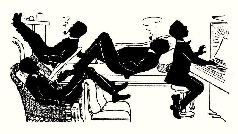 Ilustración para Nosotros tres y Trodles (litografía) de Alexander Carruthers Gould