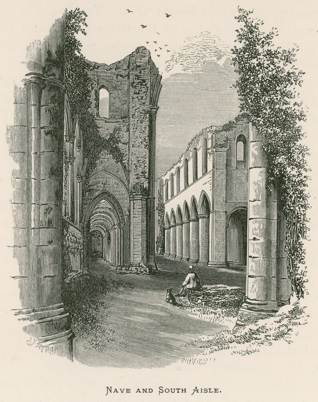 Abadía de Fountains, nave y pasillo sur de Alexander Francis Lydon