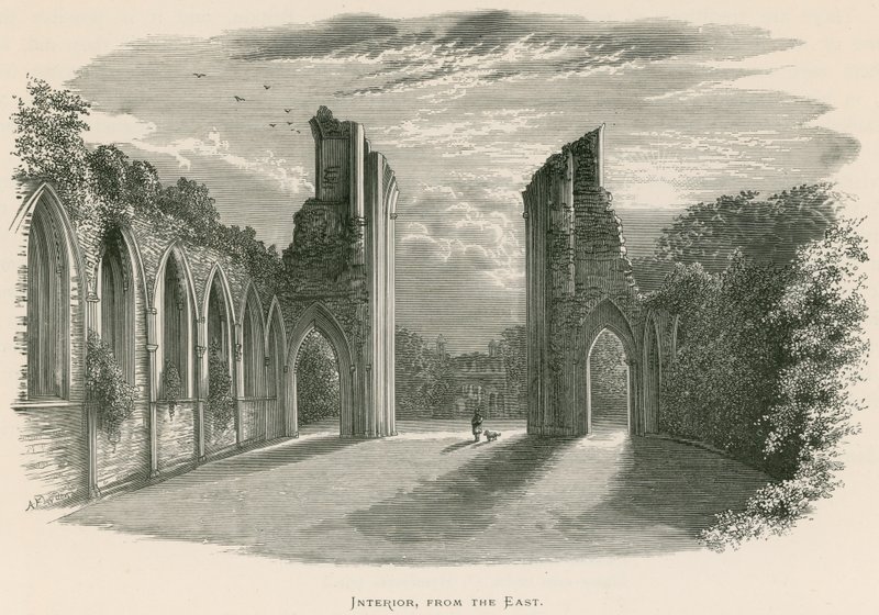 Abadía de Glastonbury, interior, desde el este de Alexander Francis Lydon
