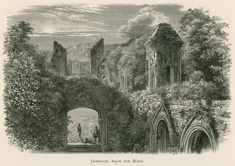 Abadía de Glastonbury, interior, desde el oeste de Alexander Francis Lydon