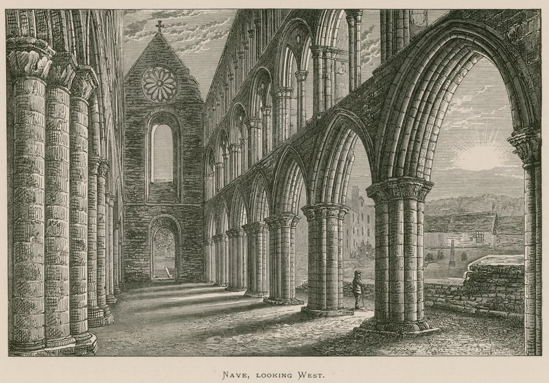 Abadía de Jedburgh, Nave, mirando al oeste de Alexander Francis Lydon