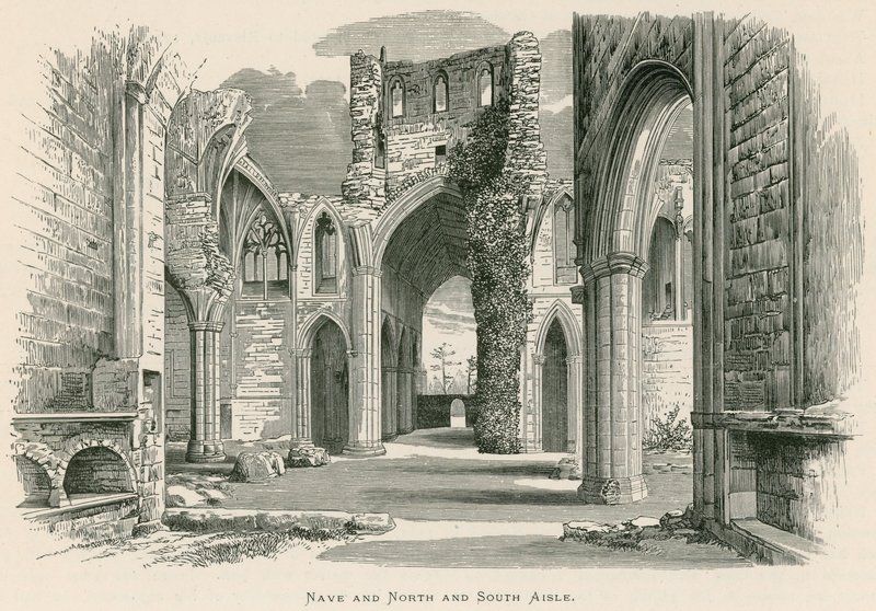 Abadía de Melrose, Nave y Aisle Norte y Sur de Alexander Francis Lydon