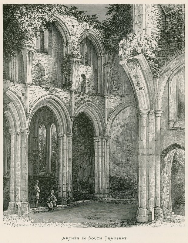 Abadía de Netley, Arcos en el Transepto Sur (grabado) de Alexander Francis Lydon