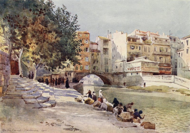 Narbonne, "El canal de los dos mares" (litografia en color) de Alexander Henry Hallam Murray