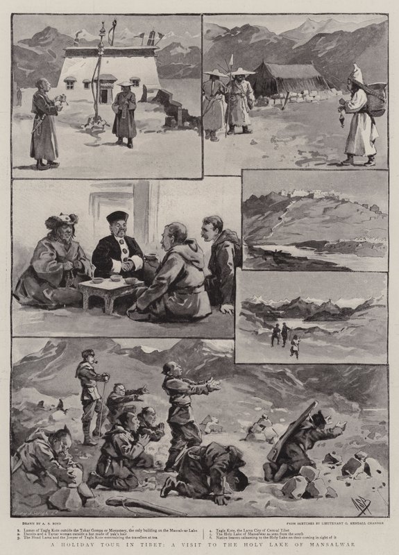 Un tour de vacaciones en el Tíbet, una visita al lago sagrado de Mansalwar de Alexander Stuart Boyd