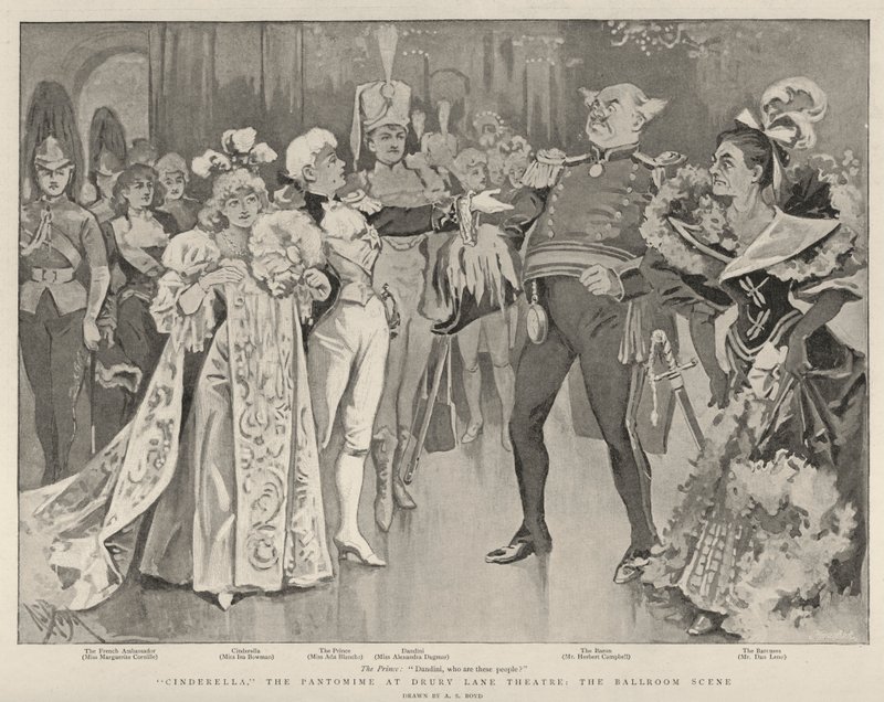 Cenicienta, el Pantomima en el Teatro Drury Lane, la escena del baile de Alexander Stuart Boyd