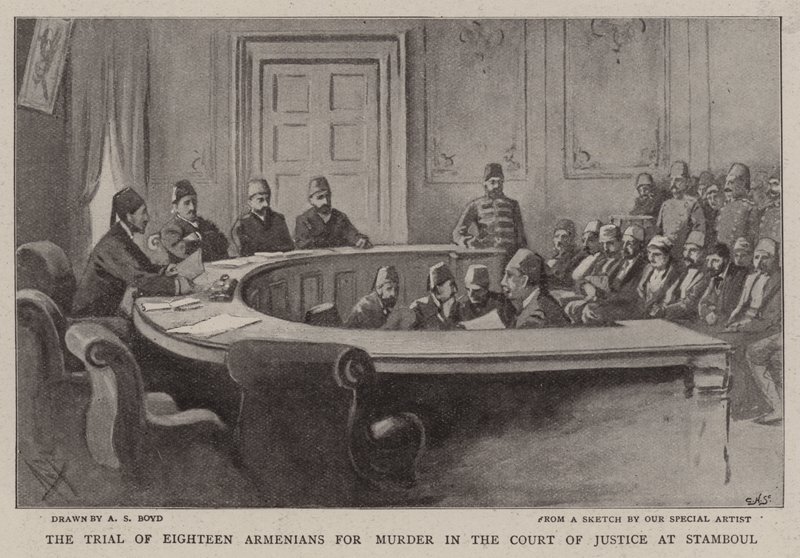 El juicio de dieciocho armenios por asesinato en el Tribunal de Justicia de Stamboul de Alexander Stuart Boyd