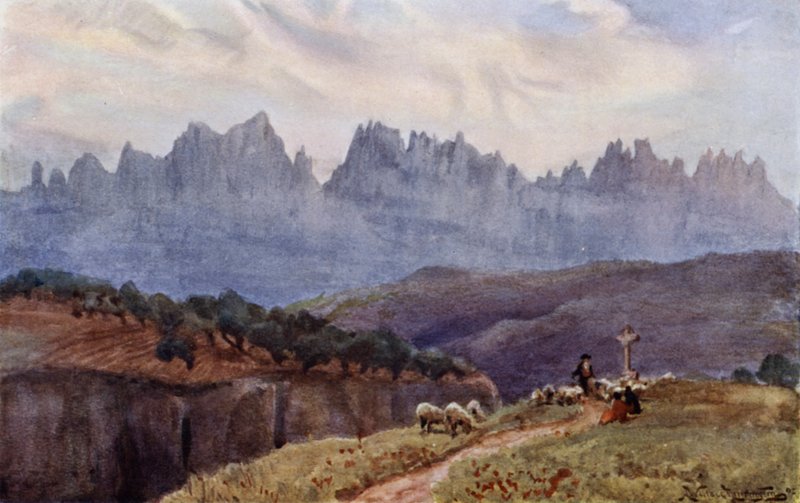 Las montañas de Montserrat desde Manresa, cerca de Barcelona de Alexander Wallace Rimington