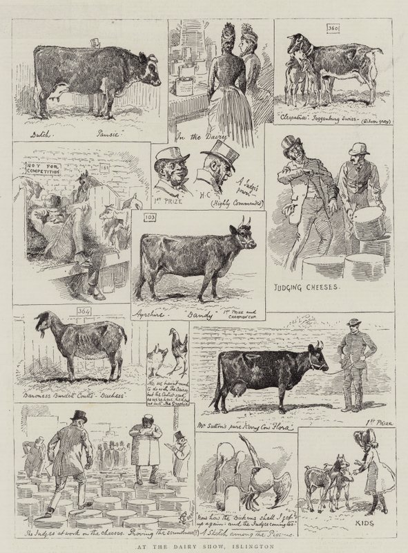 En la exposición de productos lácteos, Islington de Alfred Chantrey Corbould