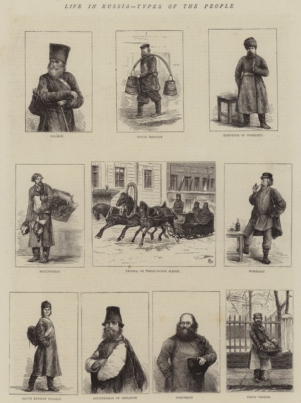 Vida en Rusia, tipos de personas de Alfred Chantrey Corbould