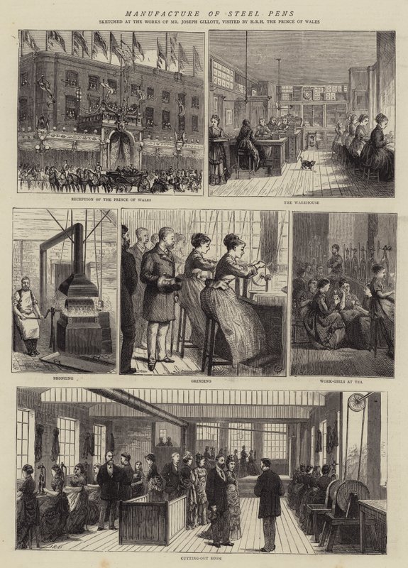 Fabricación de plumas de acero de Alfred Chantrey Corbould