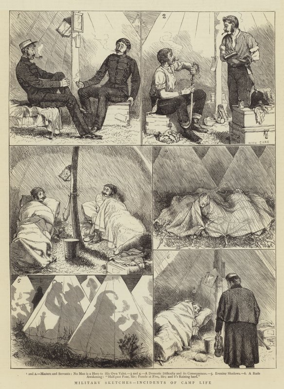 Bocetos militares, incidentes de la vida en el campamento de Alfred Chantrey Corbould