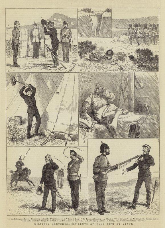 Bocetos Militares, Incidentes de la Vida en el Campamento en Upnor de Alfred Chantrey Corbould