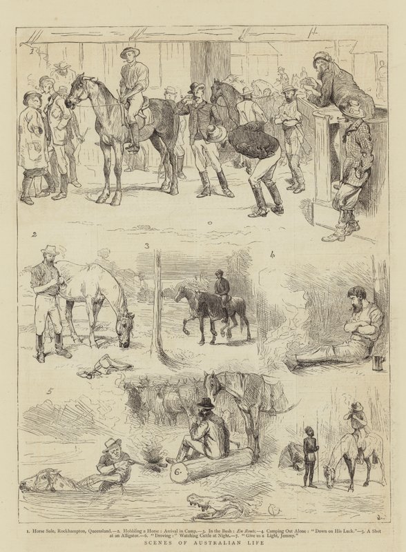 Escenas de la vida australiana de Alfred Chantrey Corbould