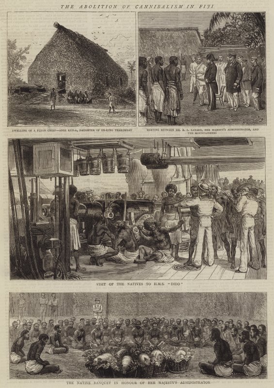 La abolición del canibalismo en Fiji de Alfred Chantrey Corbould