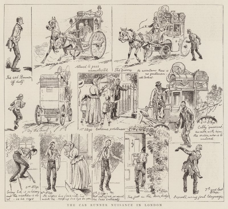 La molestia del corredor de taxis en Londres de Alfred Chantrey Corbould