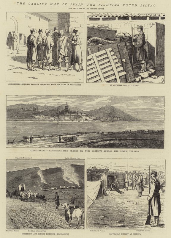 La guerra carlista en España, los combates alrededor de Bilbao de Alfred Chantrey Corbould