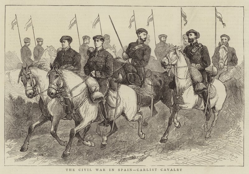 La guerra civil en España, caballería carlista de Alfred Chantrey Corbould