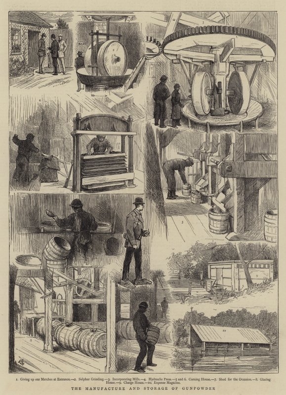 La fabricación y almacenamiento de pólvora de Alfred Chantrey Corbould