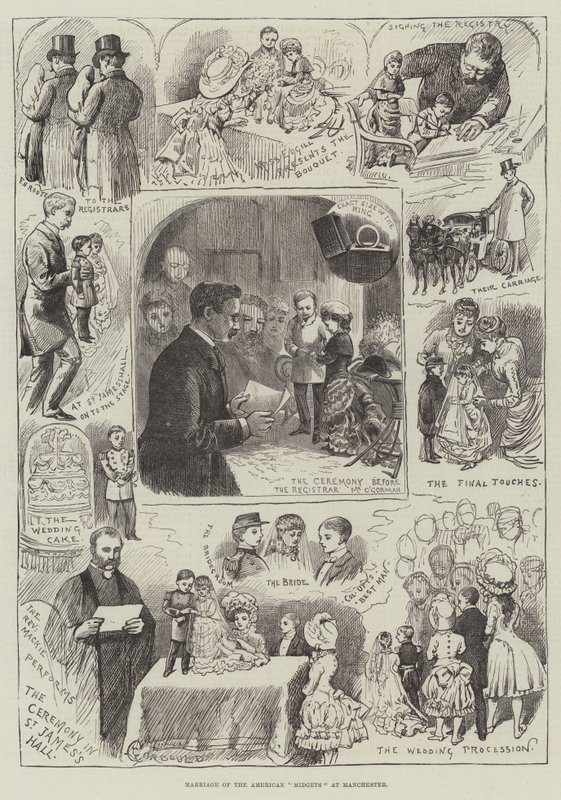 Matrimonio de los enanos americanos en Manchester de Alfred Courbould