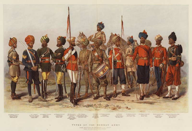 Tipos del Ejército de Bombay de Alfred Crowdy Lovett
