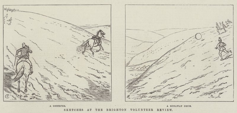 Bocetos en la Revisión de Voluntarios de Brighton de Alfred Crowquill