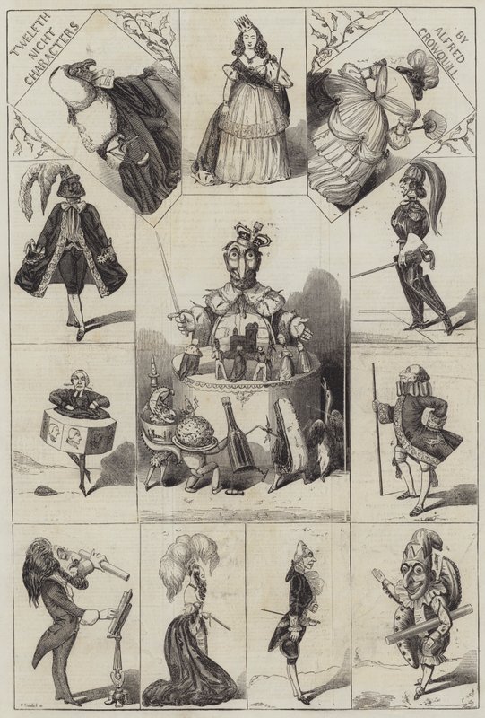 Personajes de Noche de Reyes de Alfred Crowquill