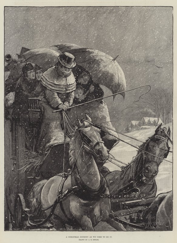 Un viaje de Navidad como solíamos hacerlo de Alfred Edward Emslie