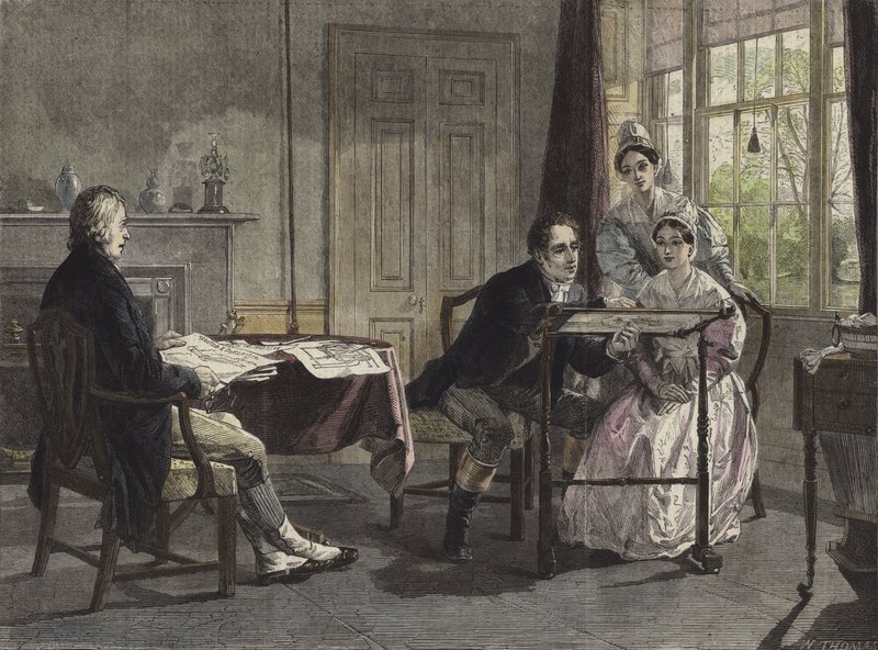 George Stephenson en Darlington en 1823 de Alfred Rankley